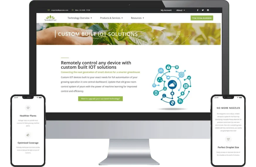 Sperotec, Smart Greenhouse IoT, screenshot